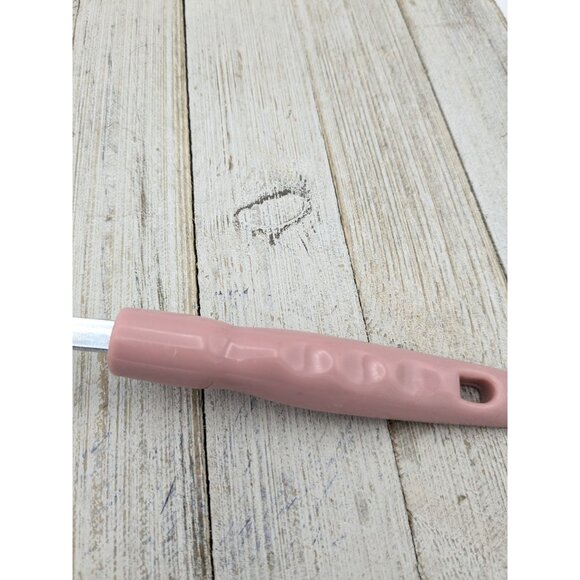 Slotted Short Spatula Pink Mauve Plastic Handle 11" Korea - Picture 6 of 8